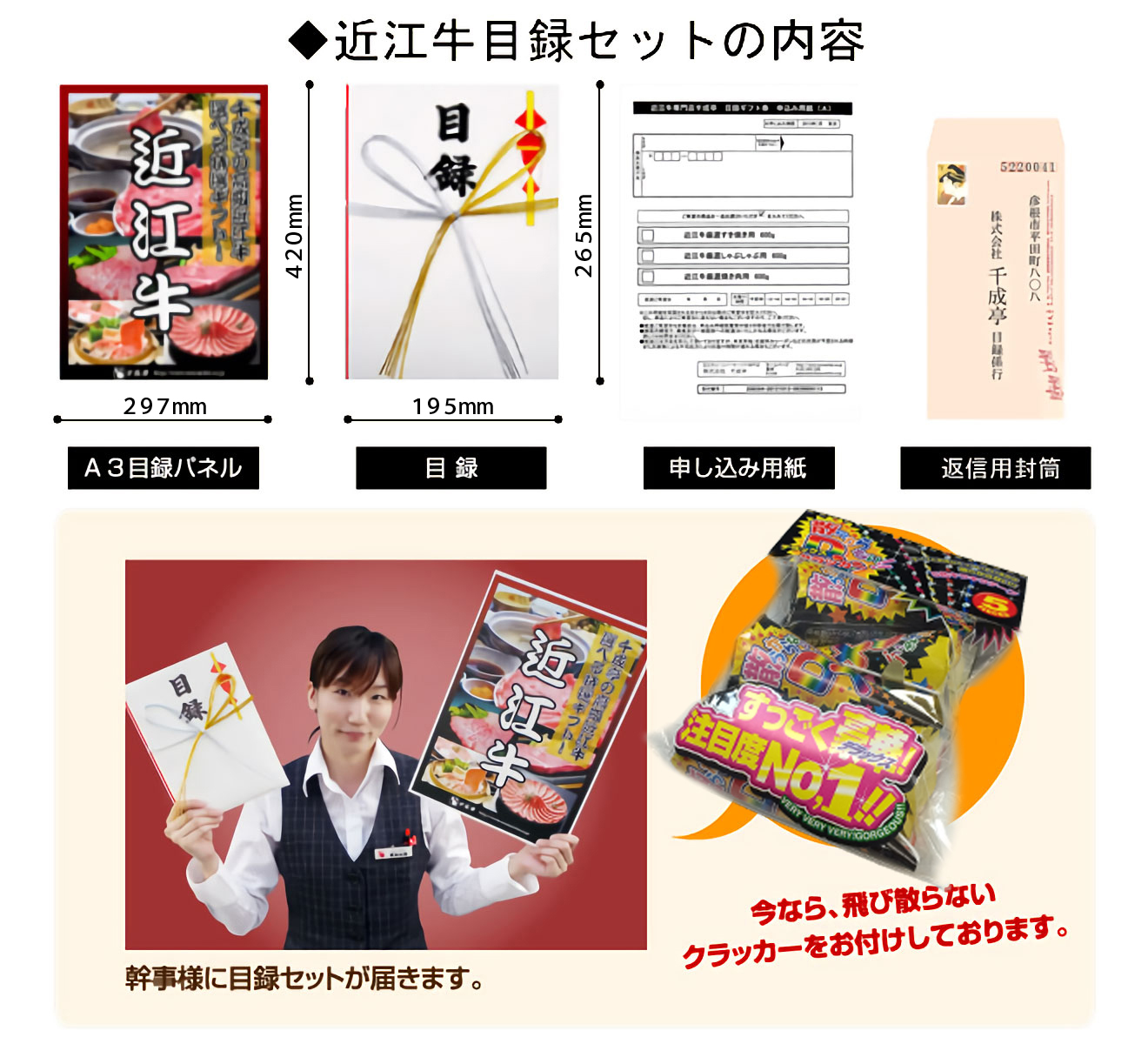 幹事様に目録セットが届きます。