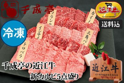 【送料込み】近江牛新・カルビ５点盛り　冷凍